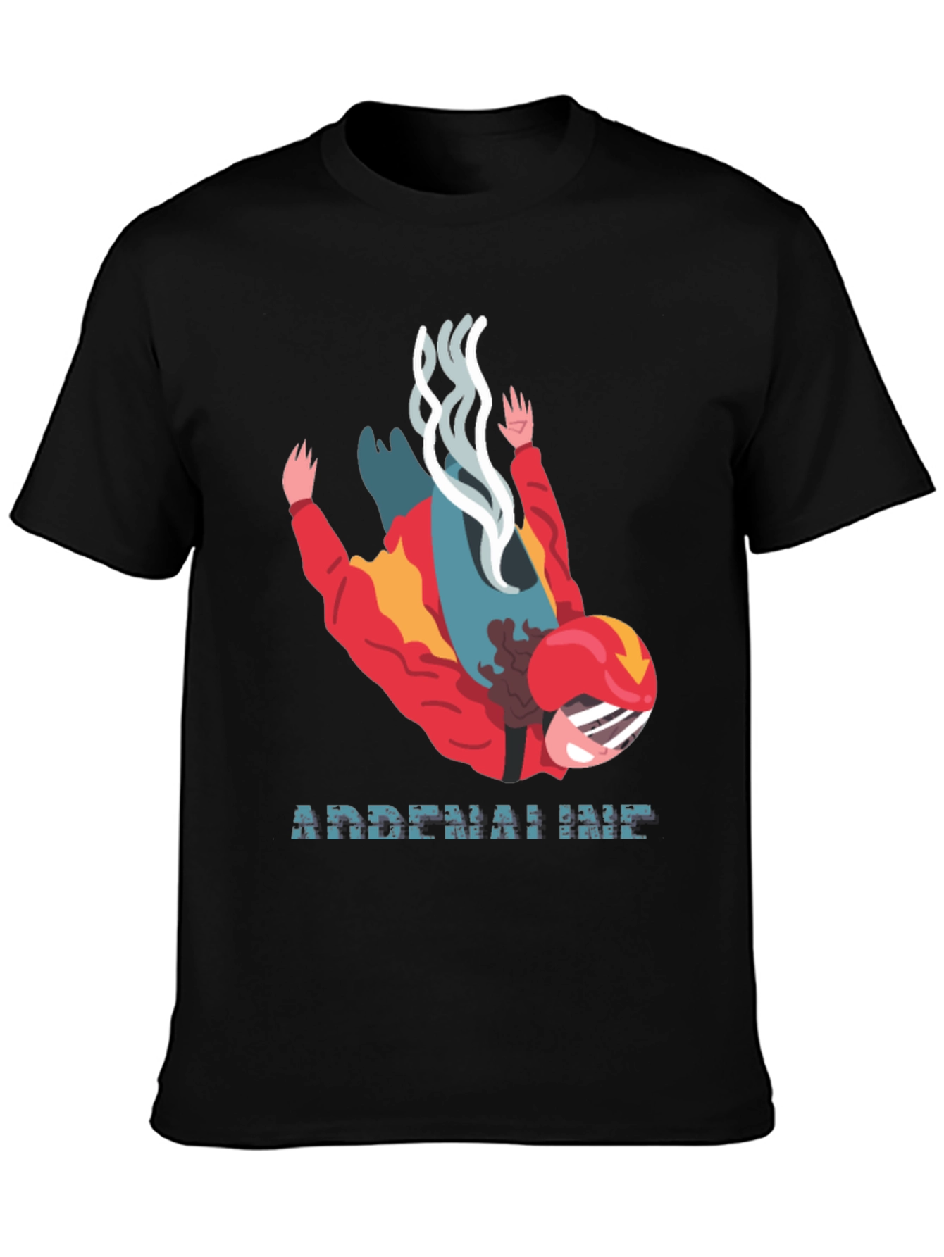 Camiseta Negra Adrenalina Paracaidismo