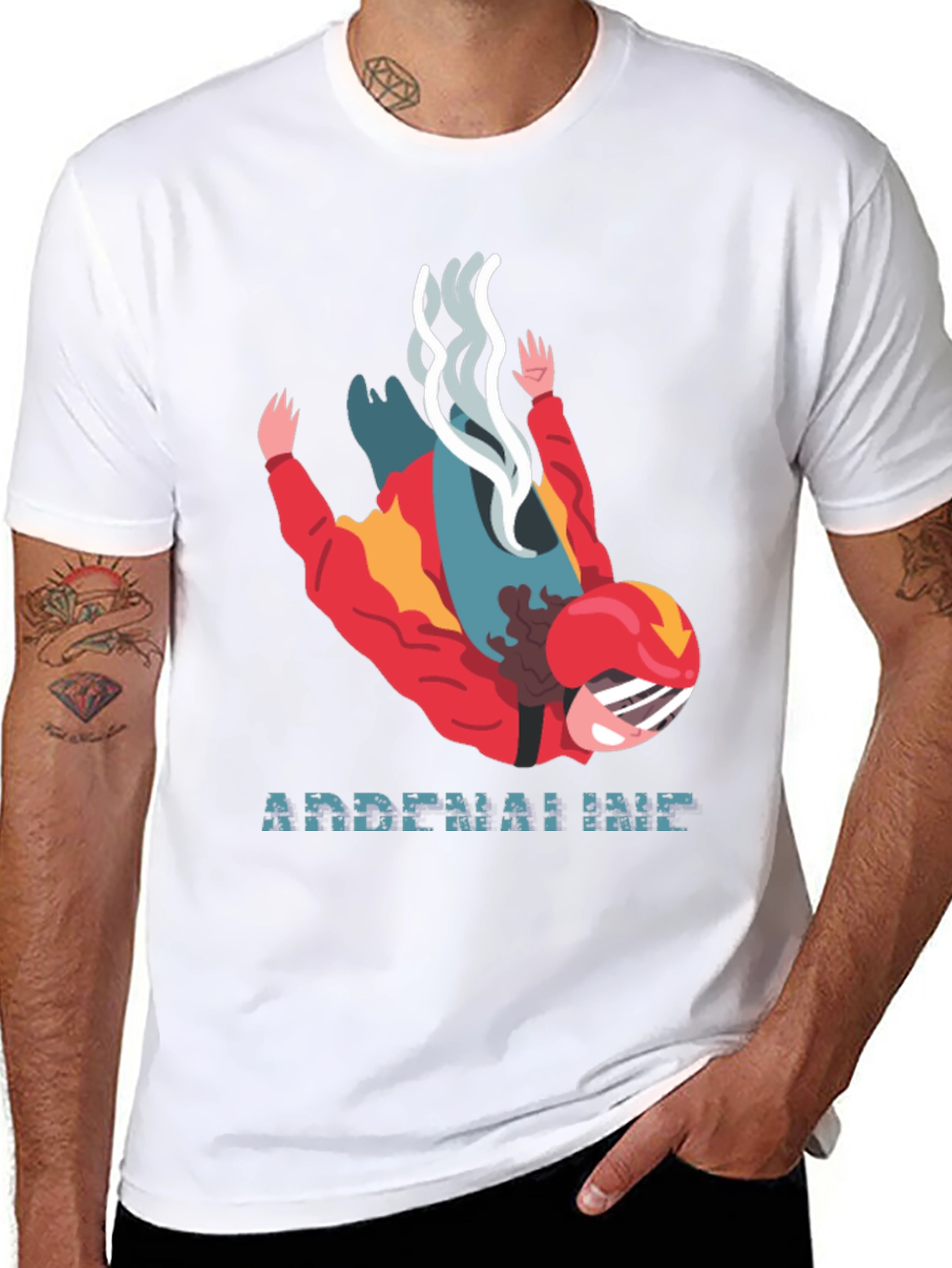 Camiseta Negra Adrenalina Paracaidismo