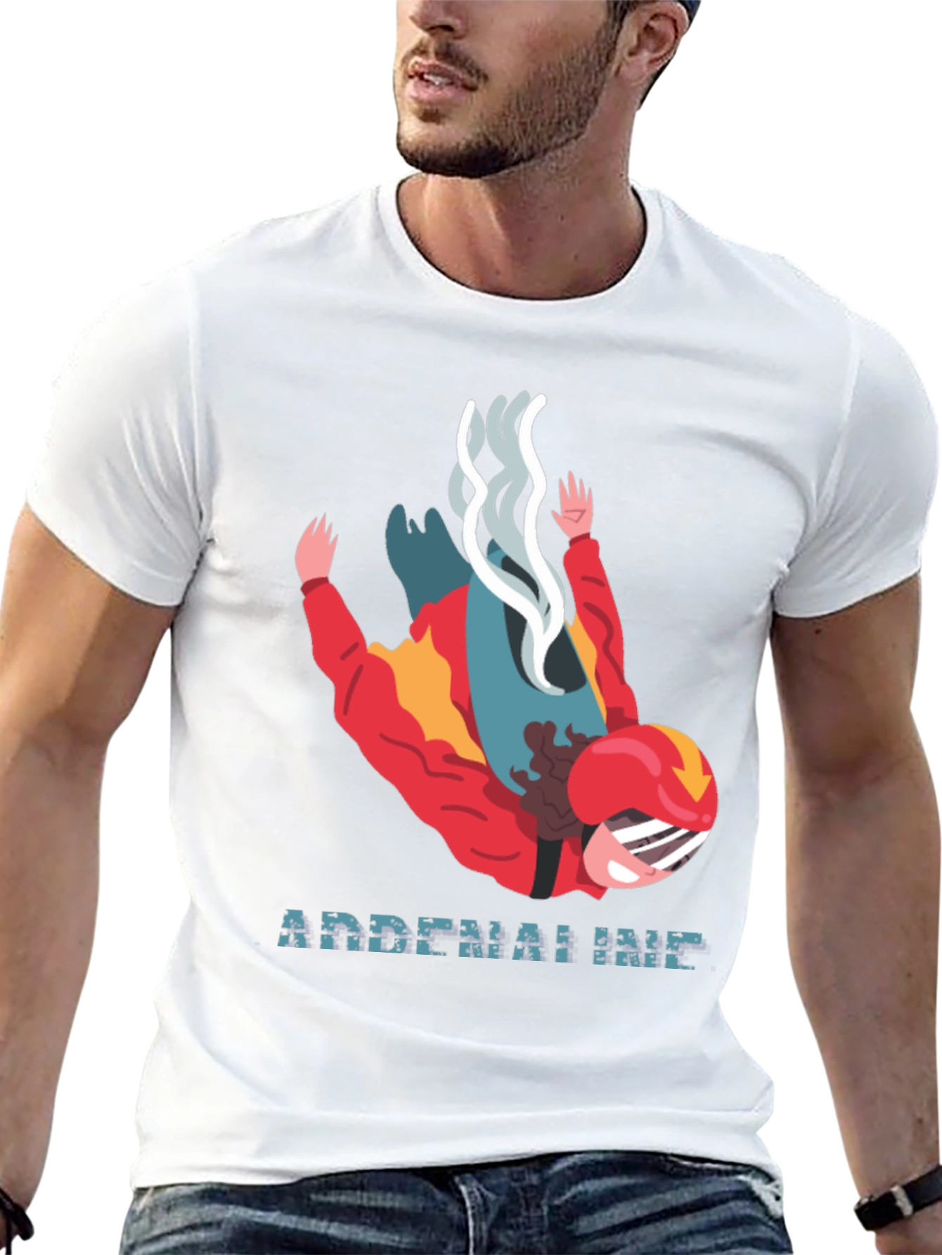 Camiseta Negra Adrenalina Paracaidismo