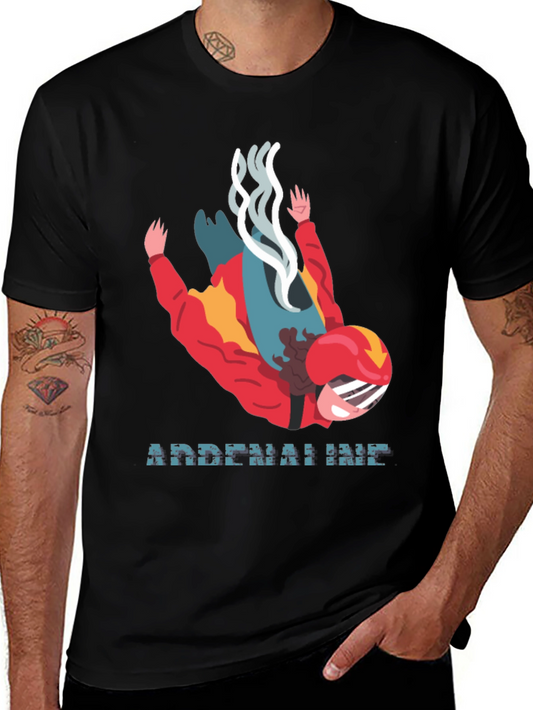 Camiseta Negra Adrenalina Paracaidismo