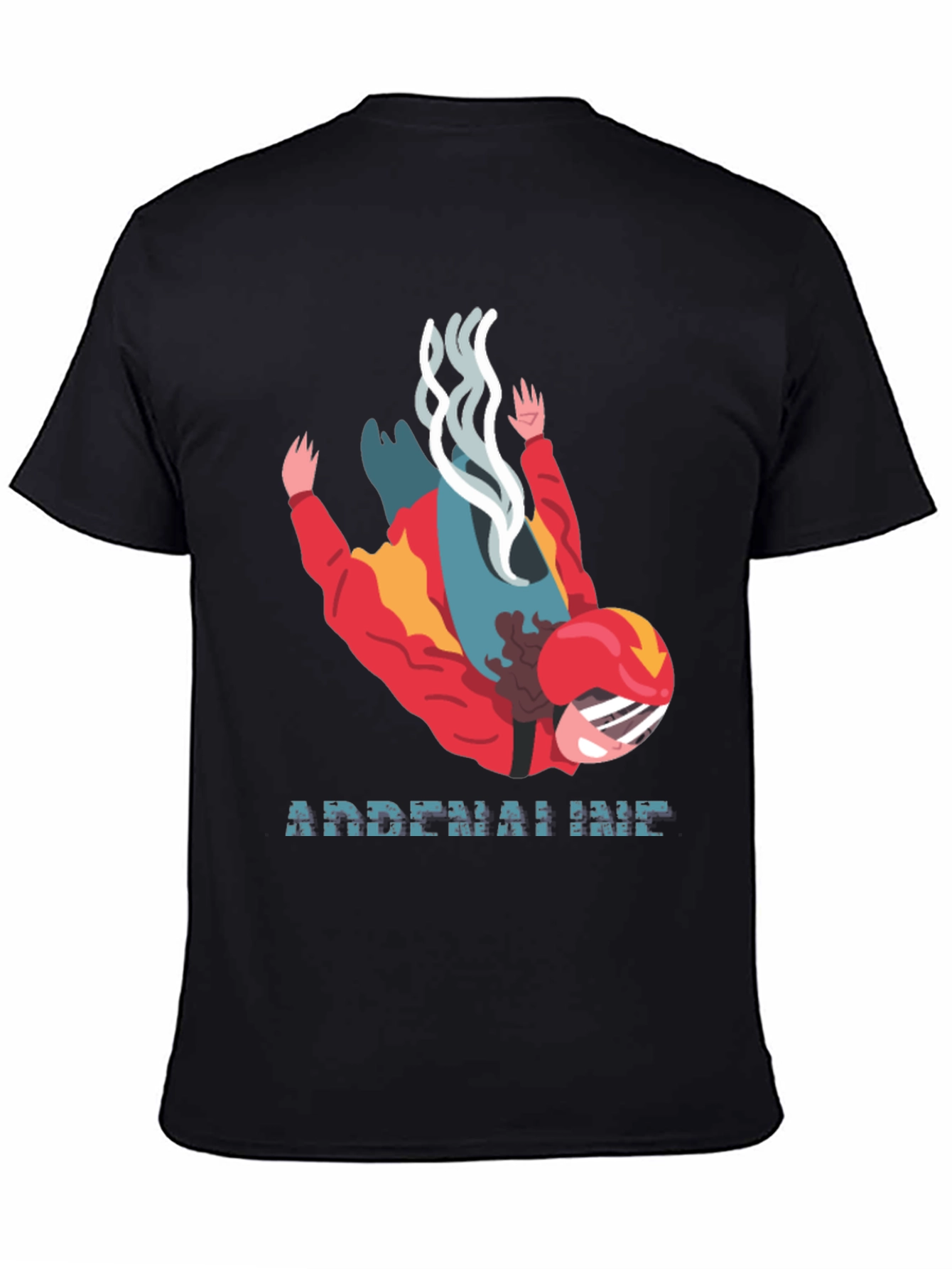 Camiseta Negra Adrenalina Paracaidismo