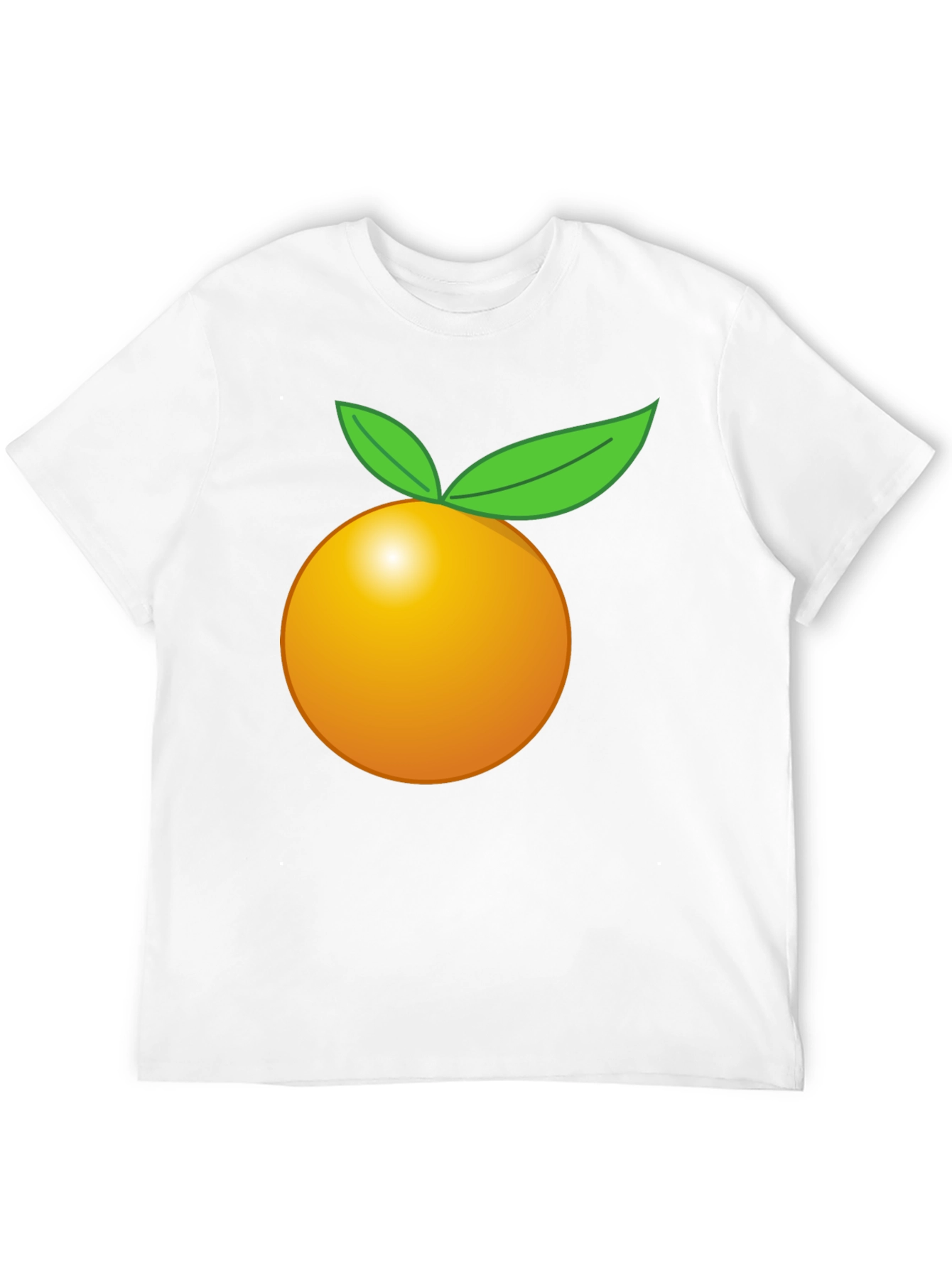 Camiseta Negra con Diseño de Naranja Frutal