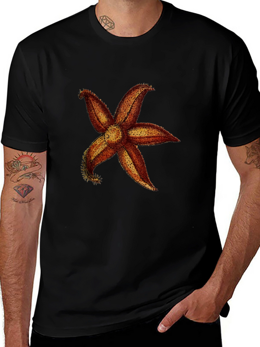 Camiseta Negra con Estrella de Mar Vintage