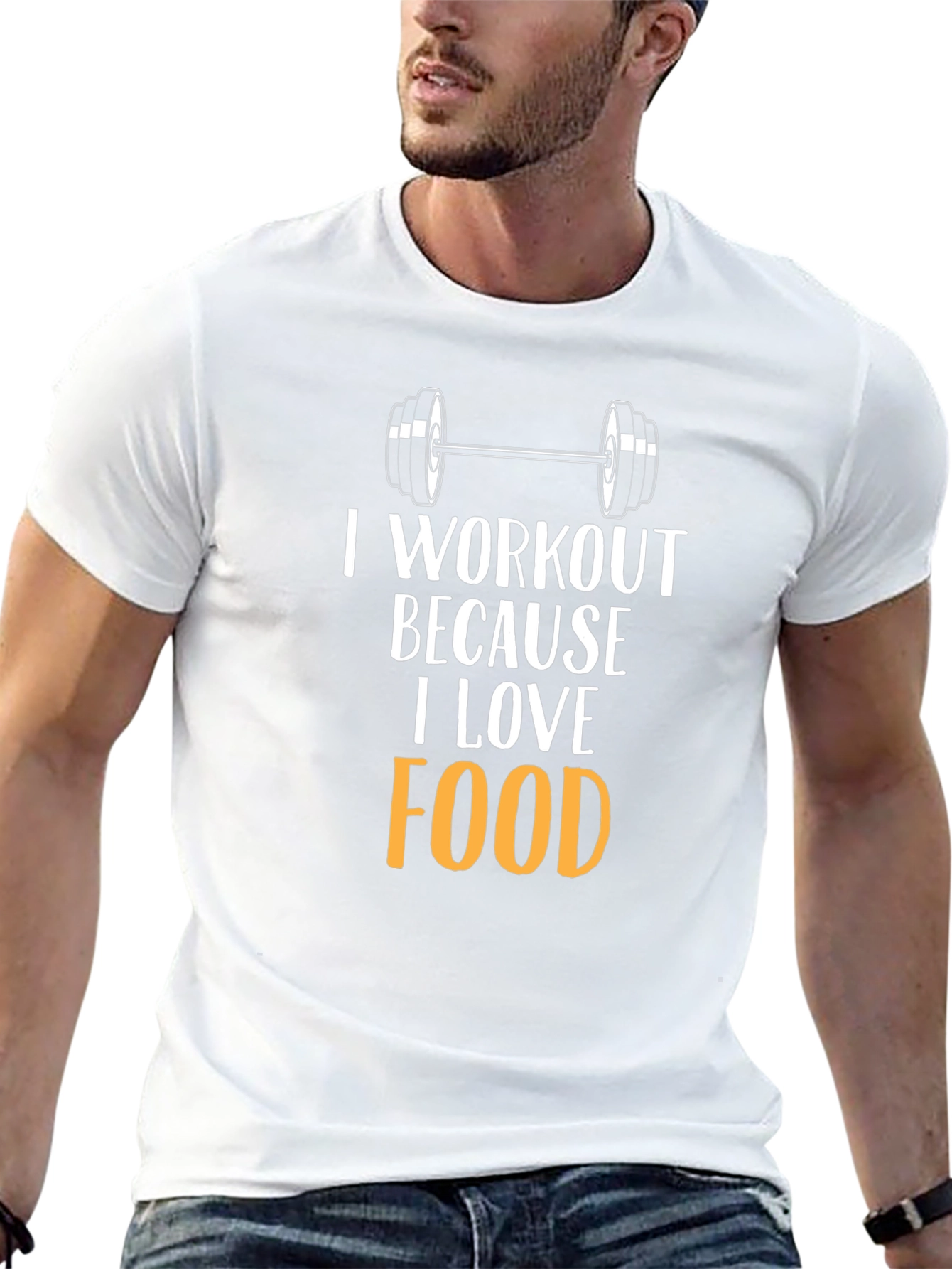 Camiseta Negra: Amo la Comida Entreno por Ella
