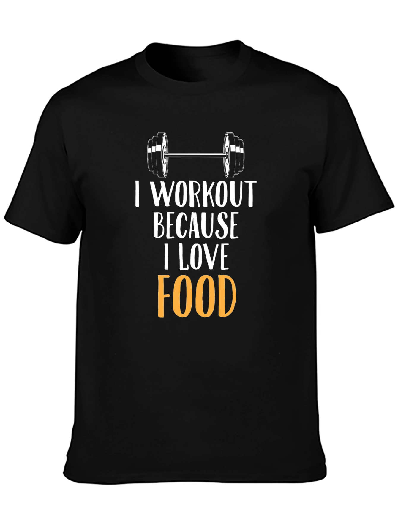 Camiseta Negra: Amo la Comida Entreno por Ella