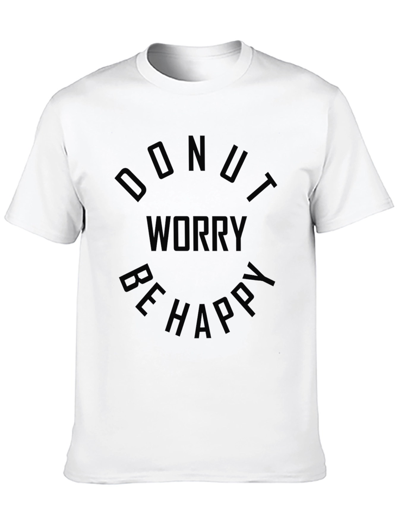 Camiseta Negra Hombre - Donut Worry Be Happy