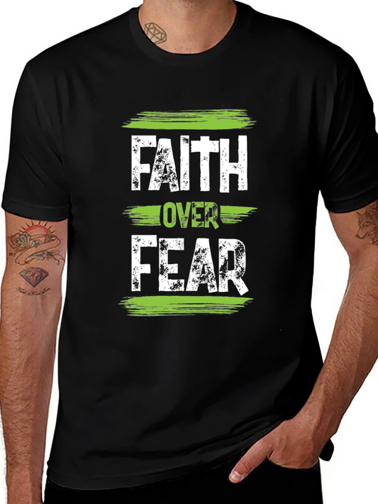 Camiseta Negra: Fe Sobre Miedo - Estilo Casual