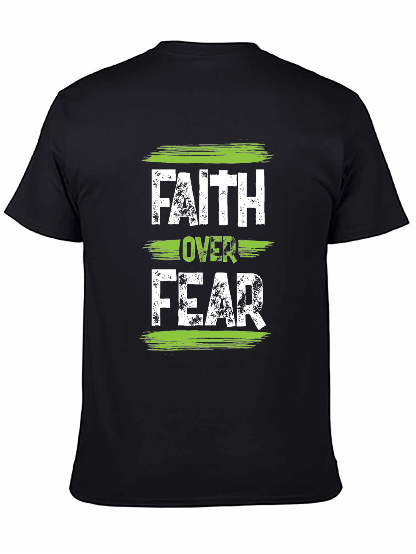 Camiseta Negra: Fe Sobre Miedo - Estilo Casual