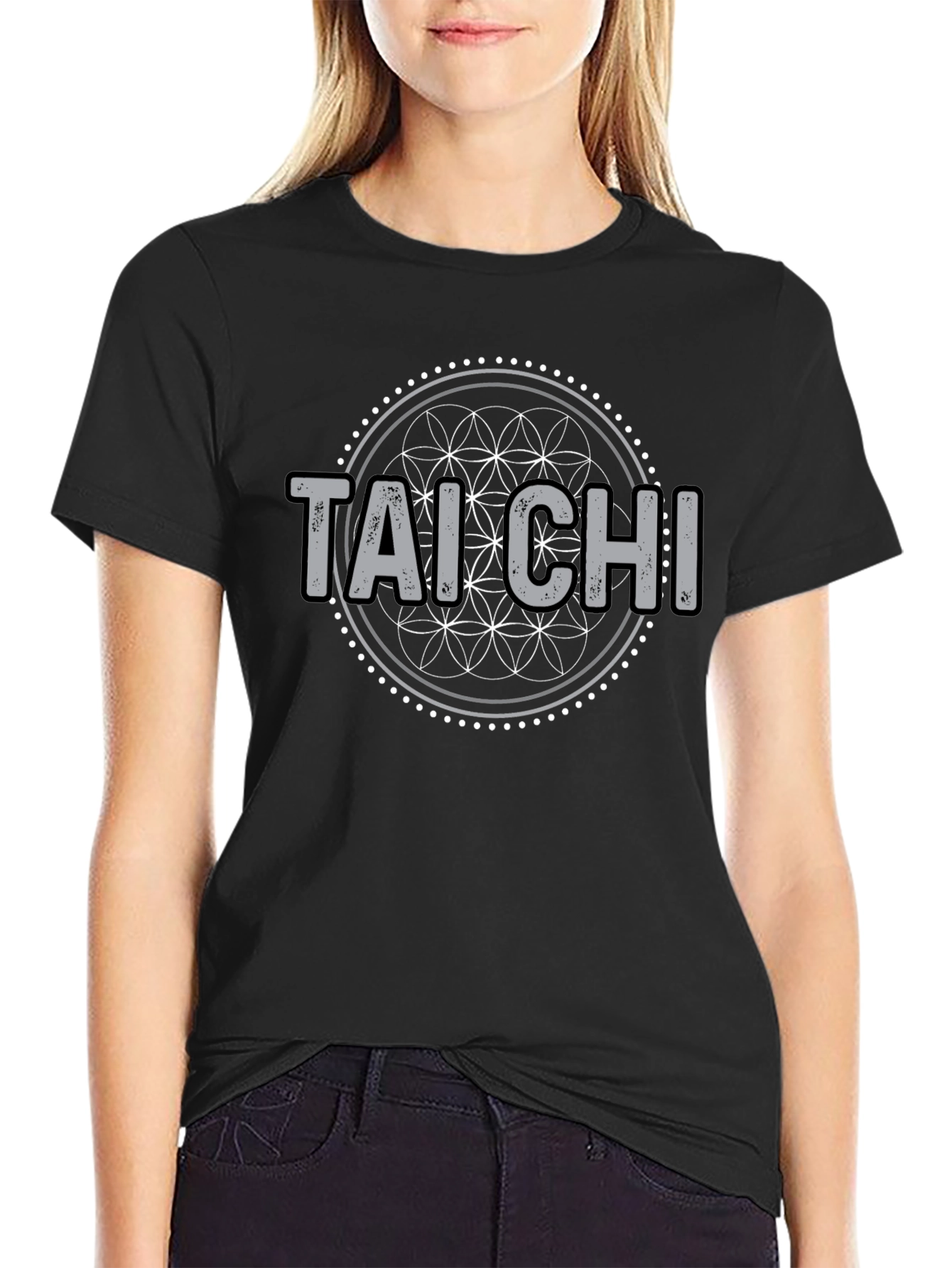 Camiseta Tai Chi Diseño Floral Hombre