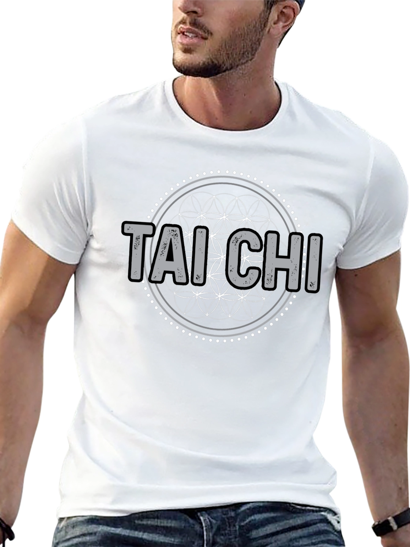 Camiseta Tai Chi Diseño Floral Hombre