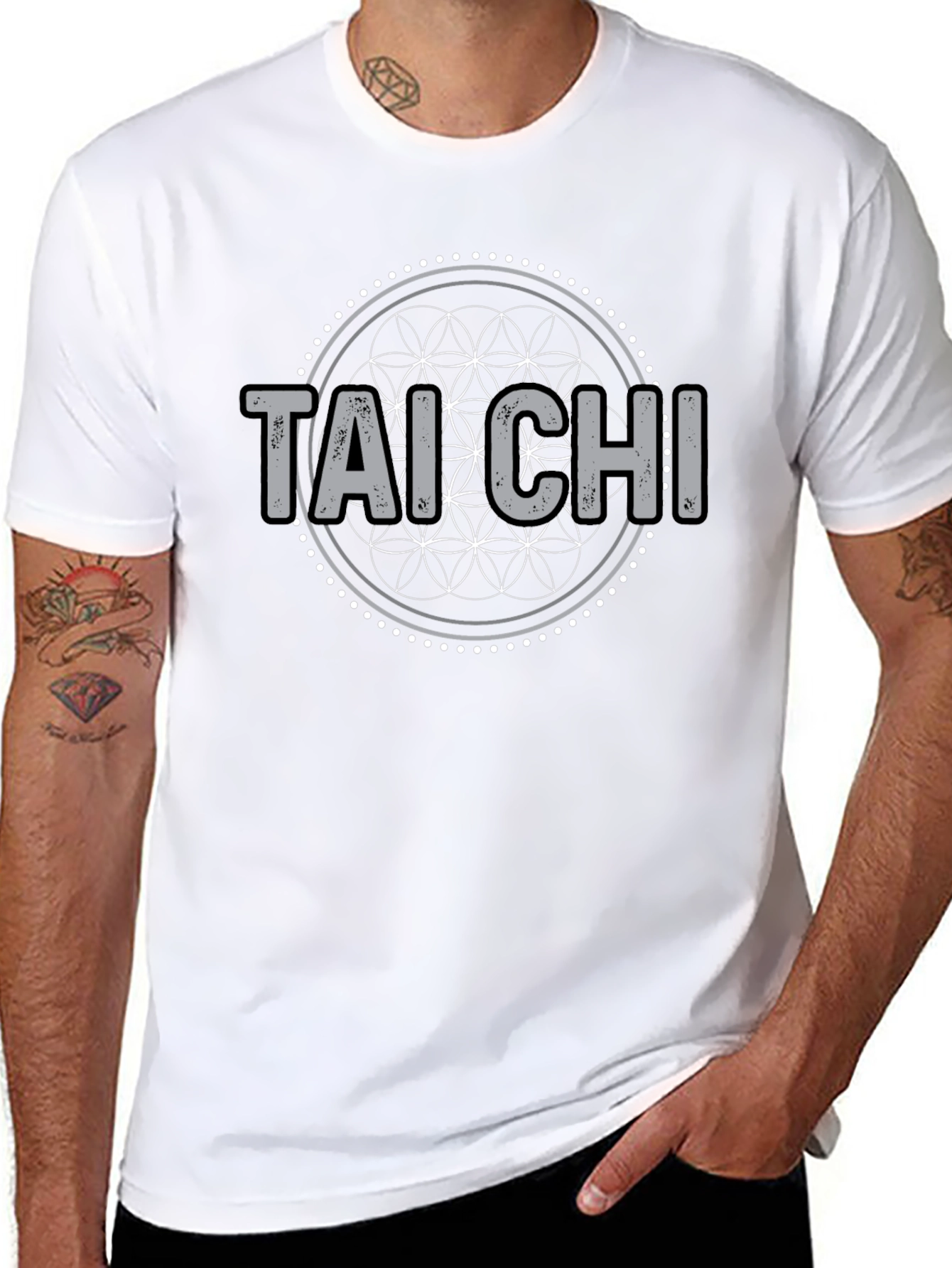 Camiseta Tai Chi Diseño Floral Hombre