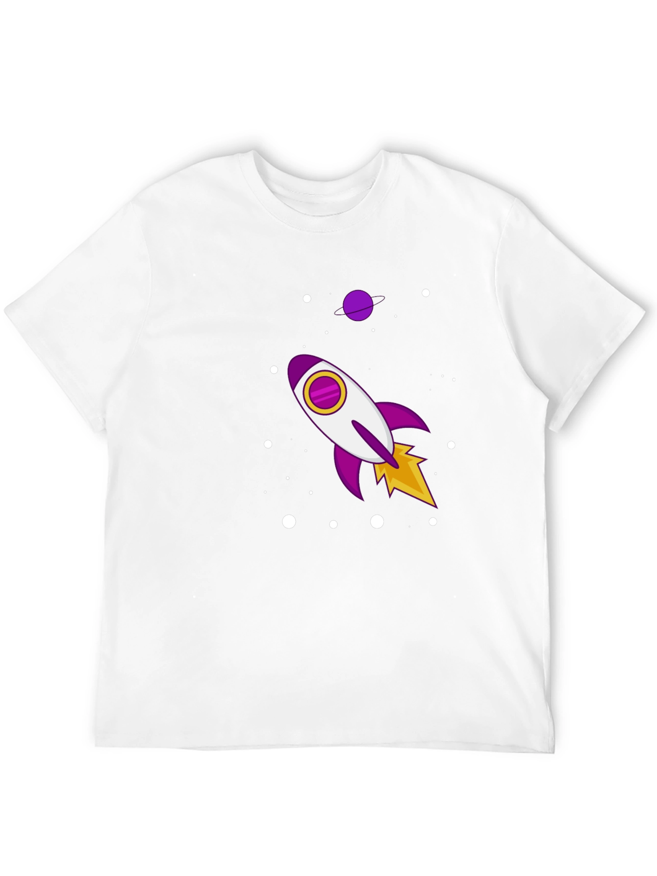 Camiseta Negra con Diseño de Cohete Espacial