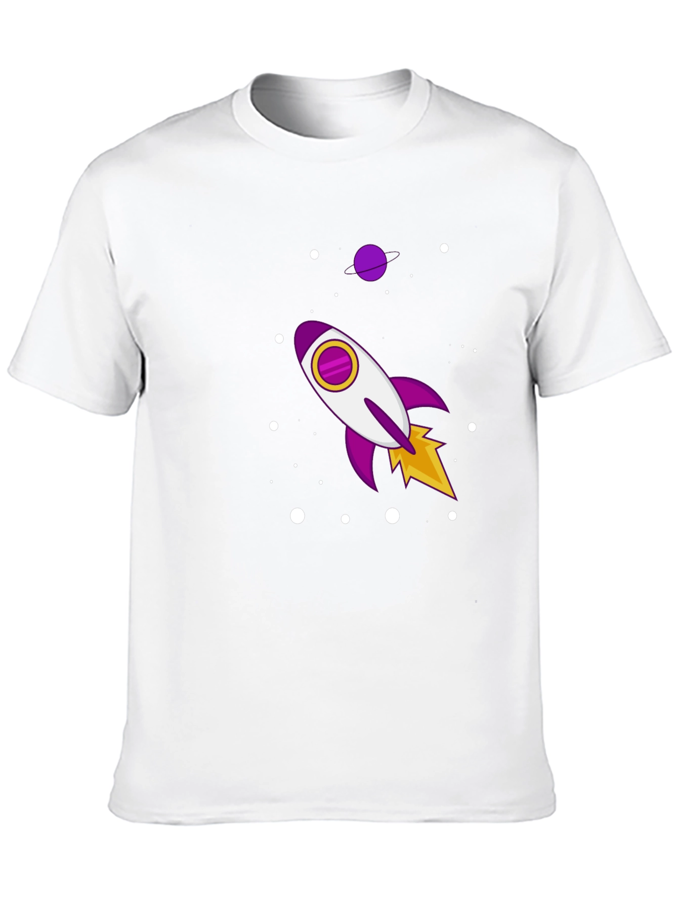 Camiseta Negra con Diseño de Cohete Espacial