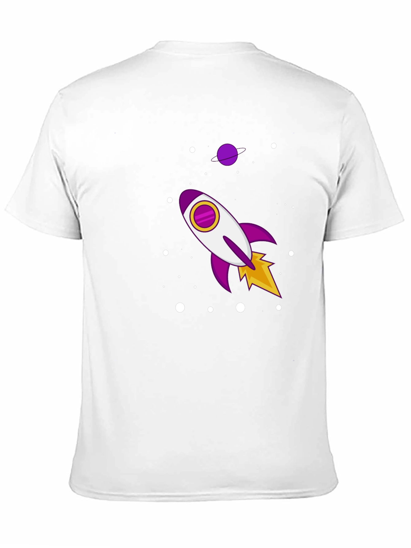 Camiseta Negra con Diseño de Cohete Espacial