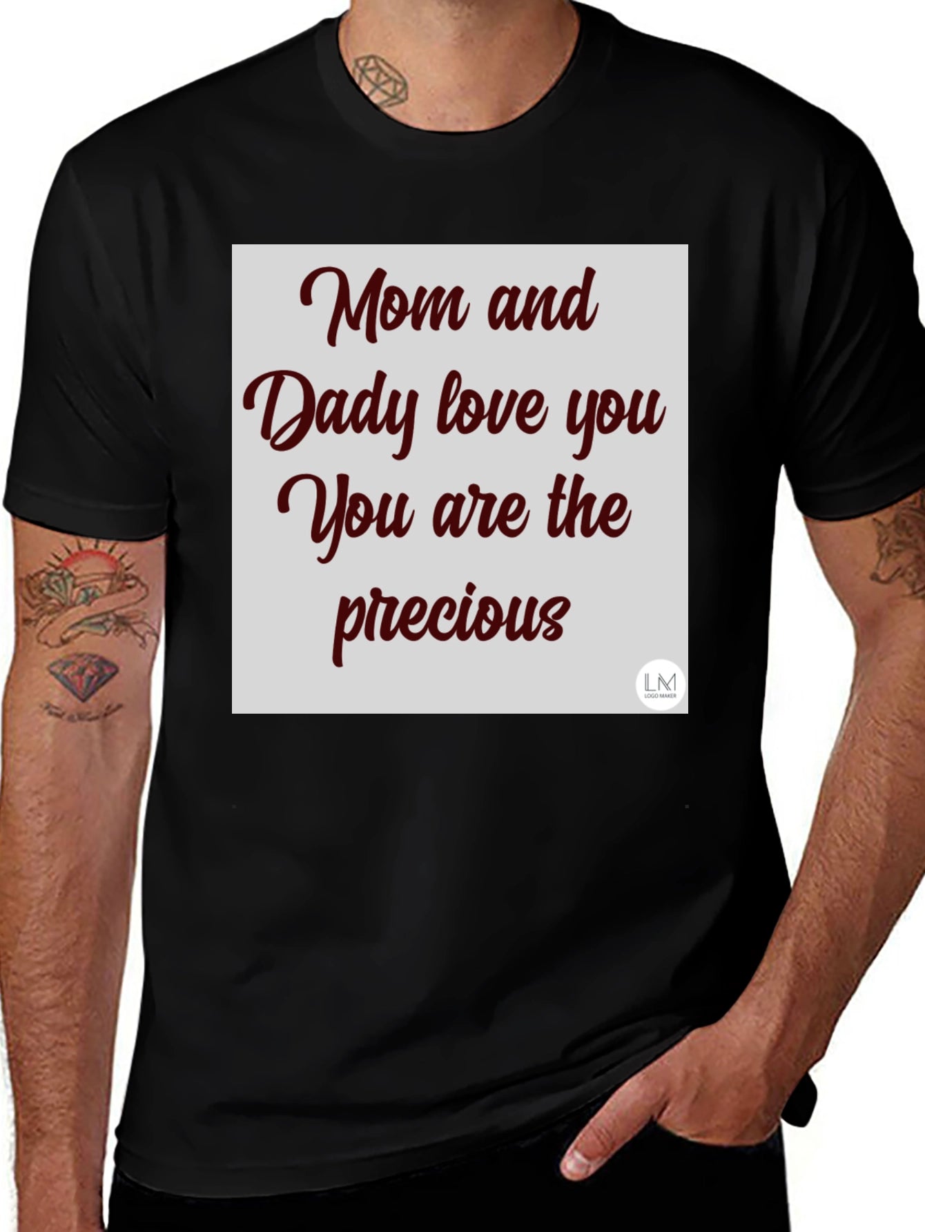 Camiseta Negra Mamá y Papá te Aman