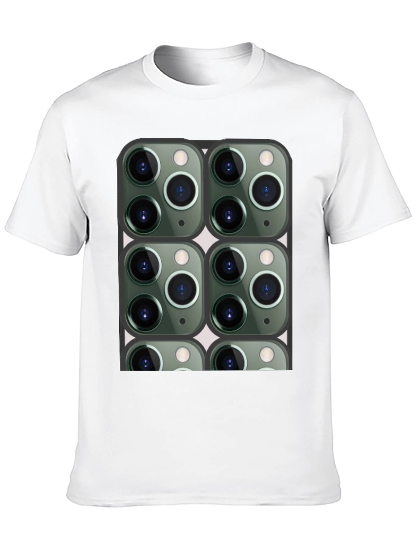 Camiseta Negra con Diseño de Cámaras para Hombre
