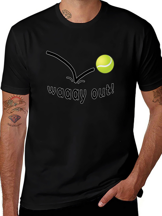 Camiseta Negra Hombre - Diseño Tennis Waay Out!