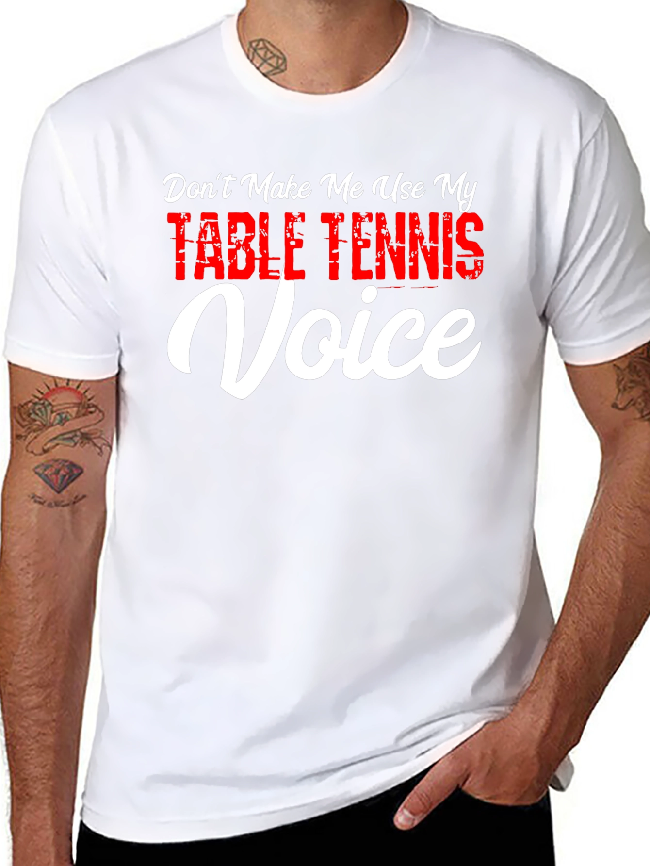 Camiseta Negra Voz de Tenis de Mesa