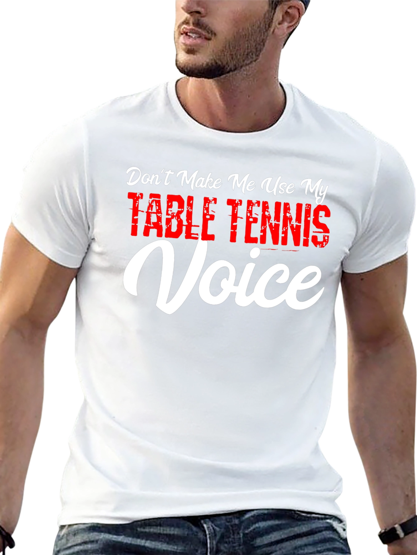 Camiseta Negra Voz de Tenis de Mesa