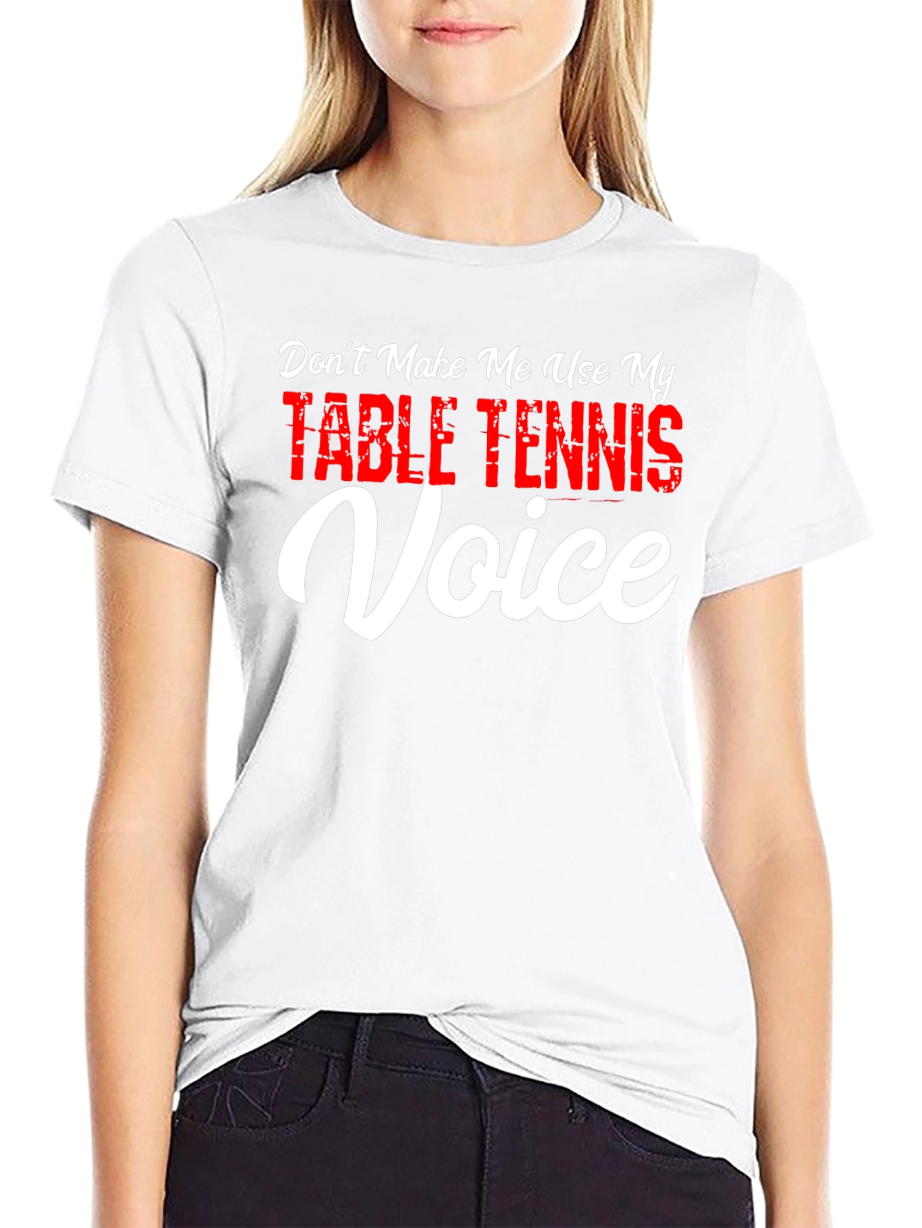 Camiseta Negra Voz de Tenis de Mesa