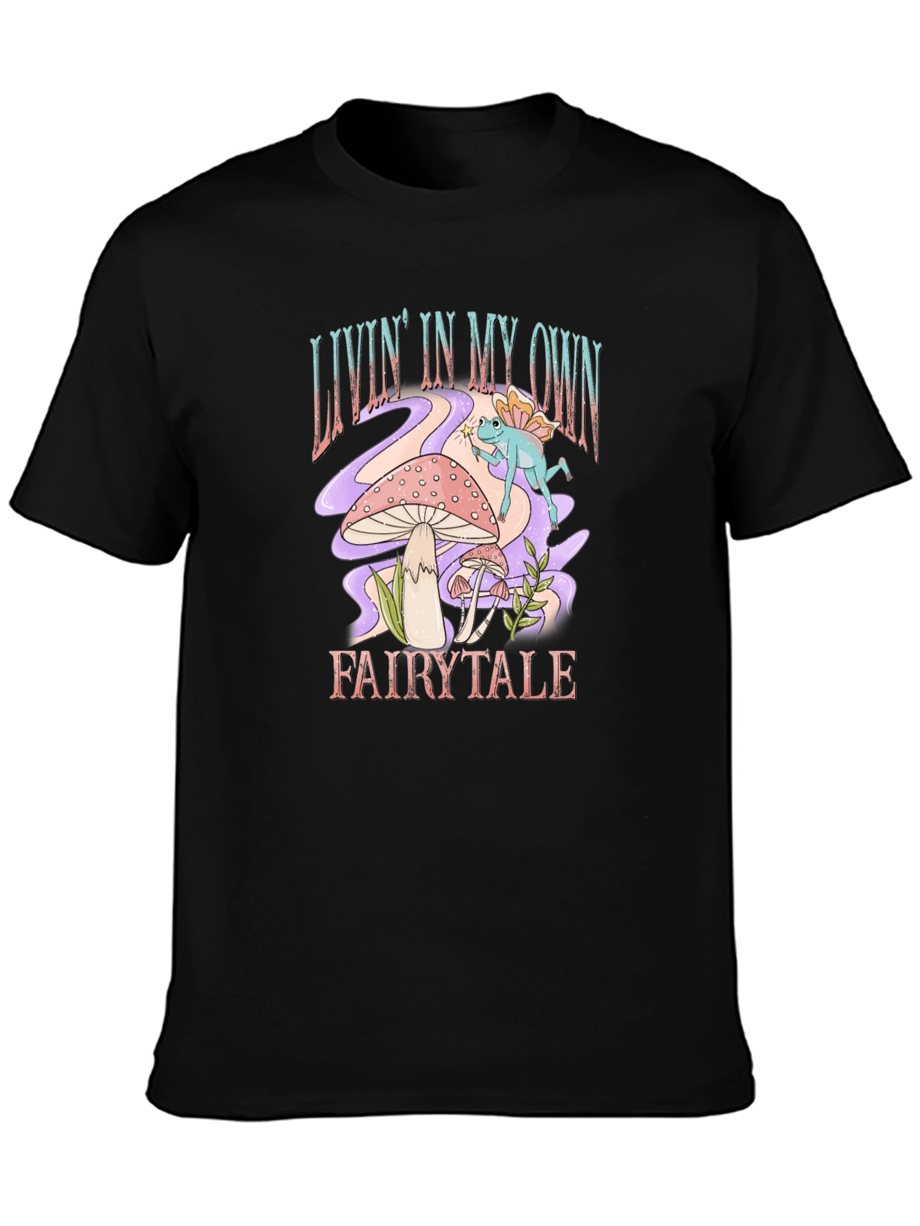 Camiseta Negra con Diseño de Fantasía
