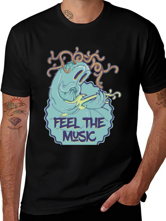 Camiseta Negra Feel the Music con Diseño Único