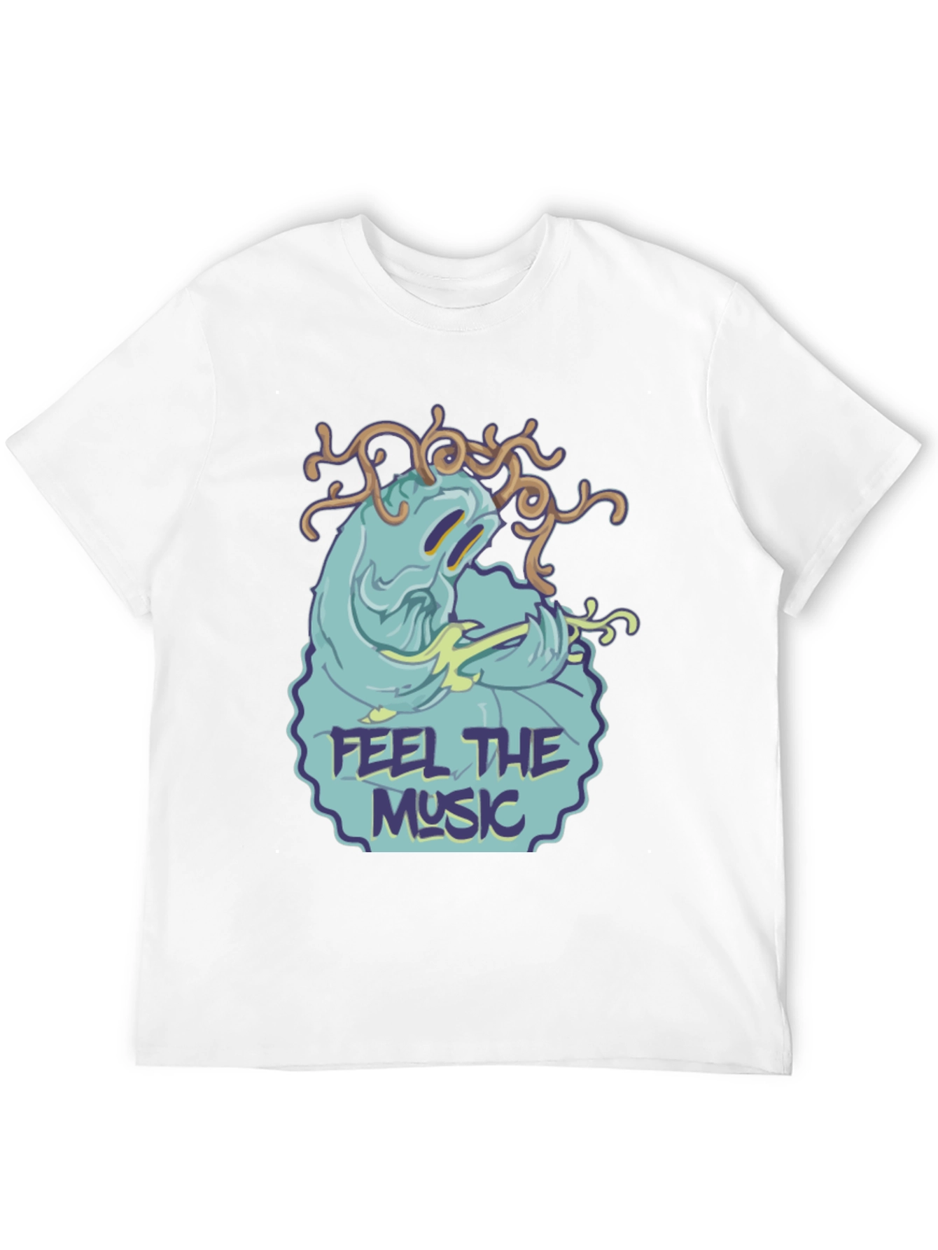 Camiseta Negra Feel the Music con Diseño Único