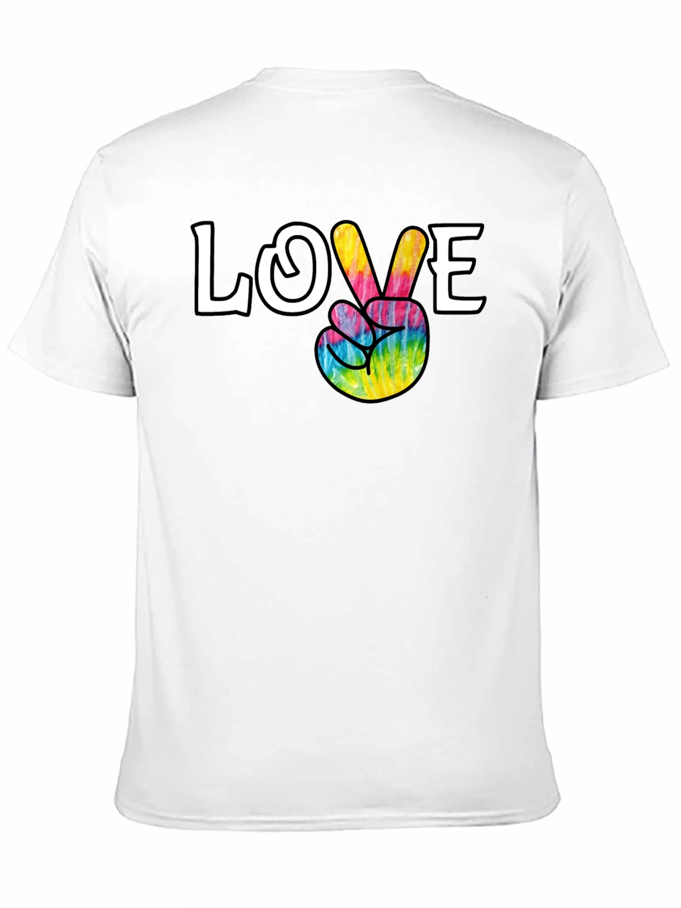 Camiseta Negra Paz y Amor Hippie