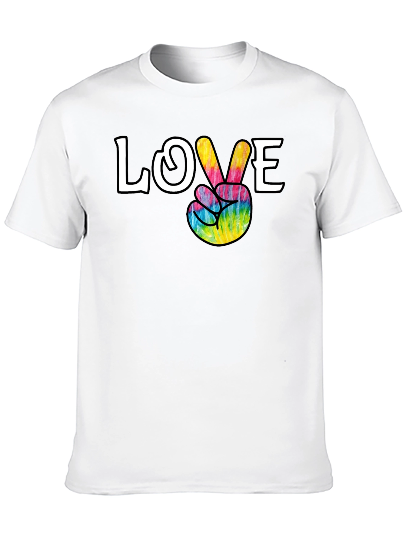 Camiseta Negra Paz y Amor Hippie