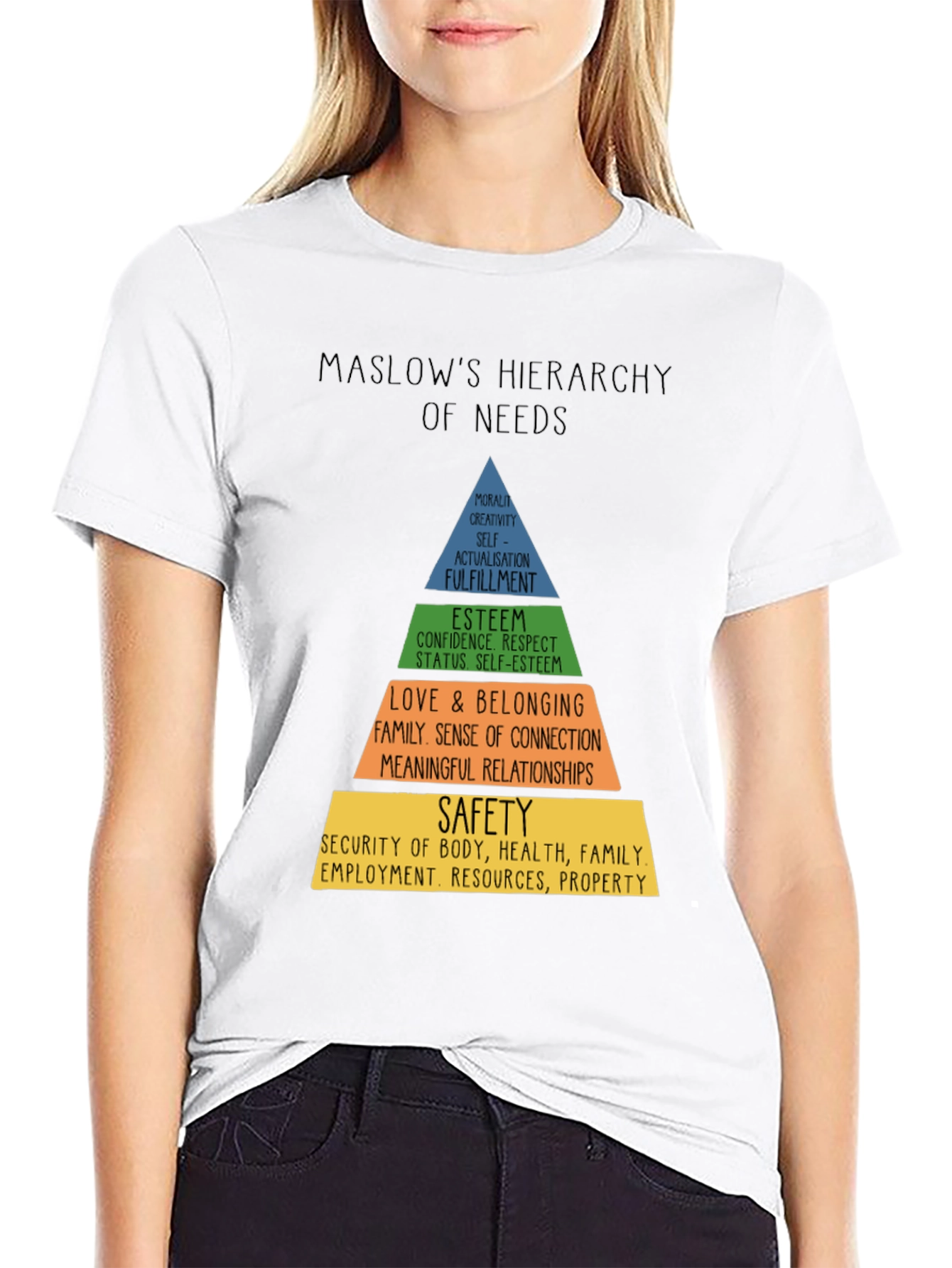 Camiseta Hombre Jerarquía de Necesidades de Maslow