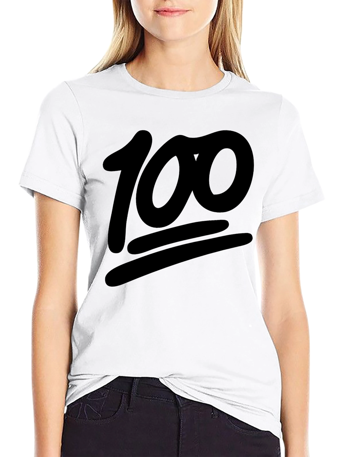 Camiseta Negra Emoji 100% Algodón Casual