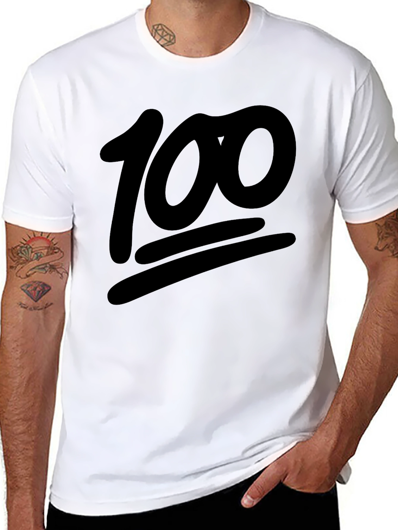 Camiseta Negra Emoji 100% Algodón Casual
