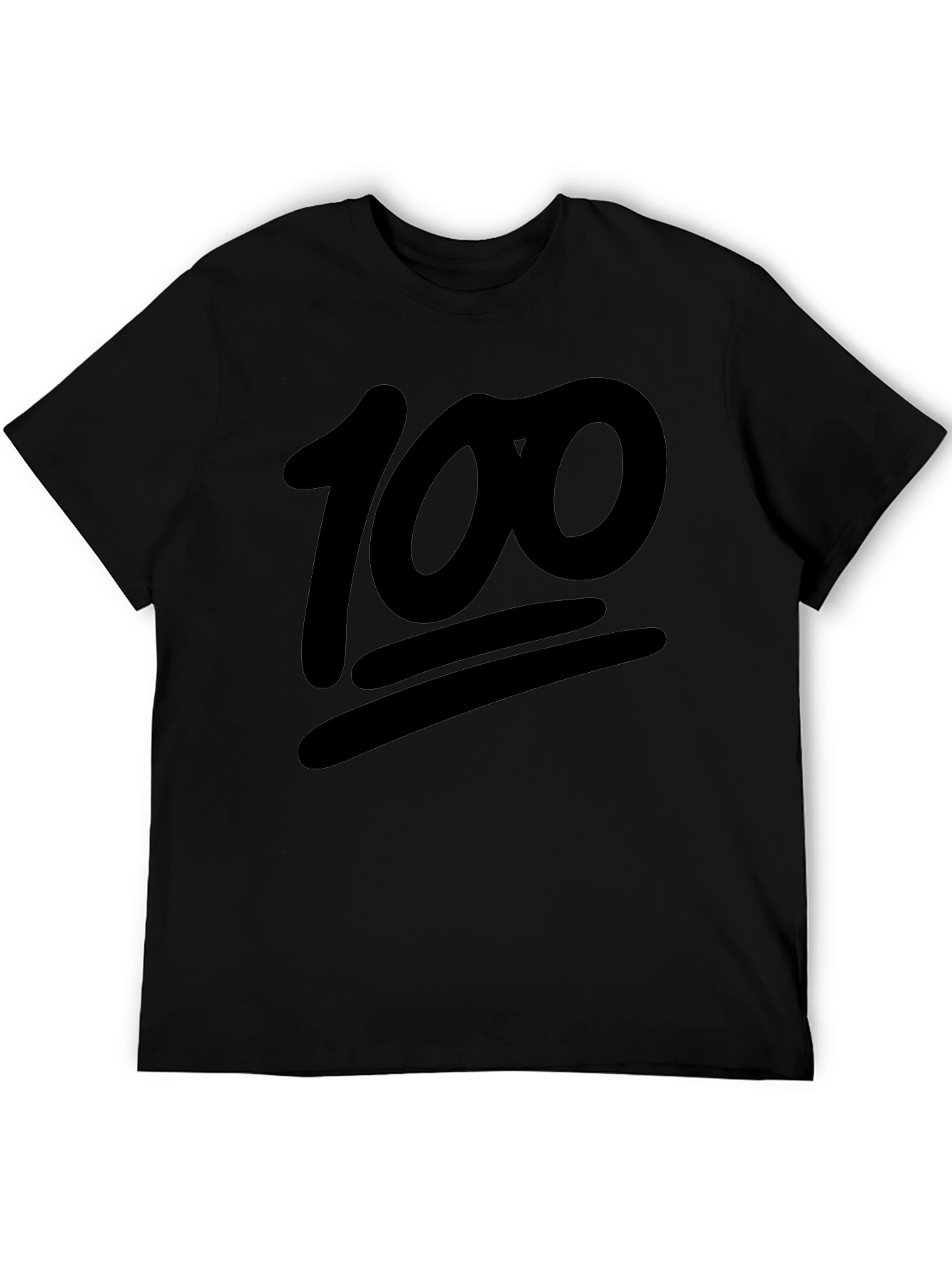 Camiseta Negra Emoji 100% Algodón Casual