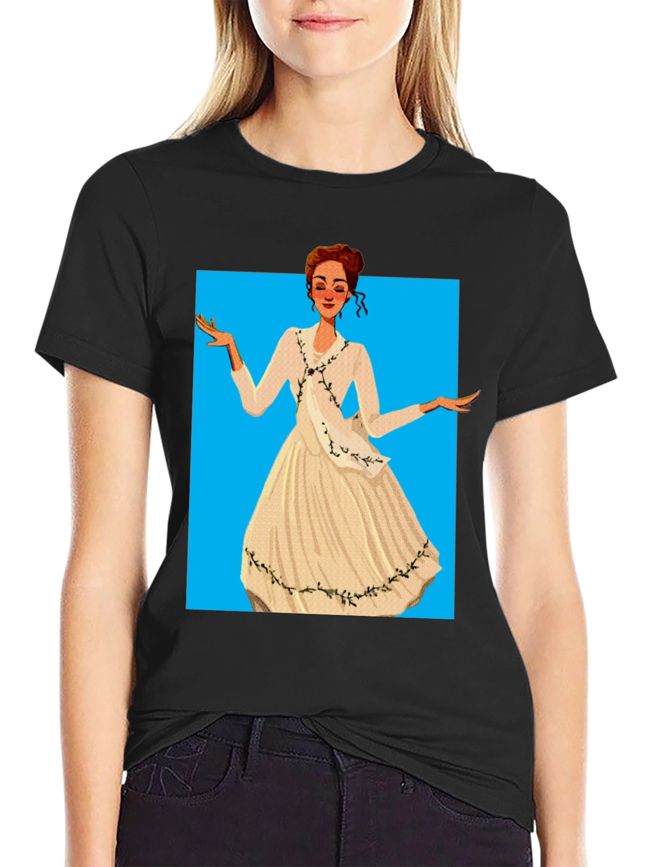 Camiseta Negra con Diseño de Época