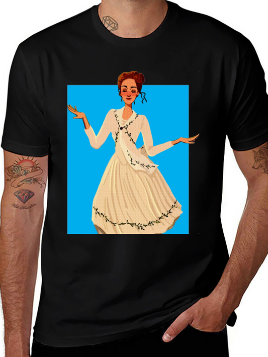 Camiseta Negra con Diseño de Época