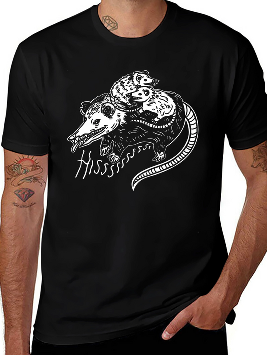Camiseta Negra con Diseño de Zarigüeya Hiss