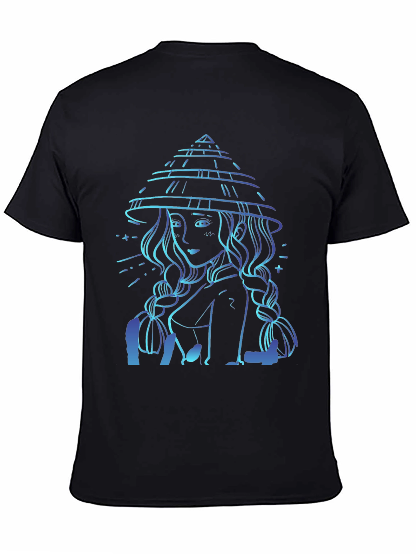 Camiseta Negra con Diseño de Chica Anime