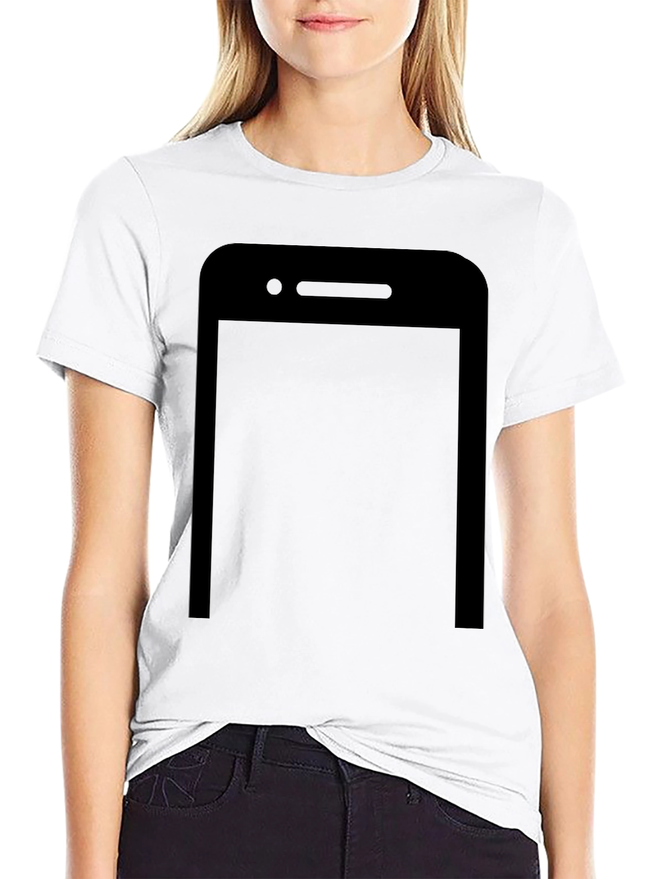 Camiseta Negra con Diseño de Smartphone