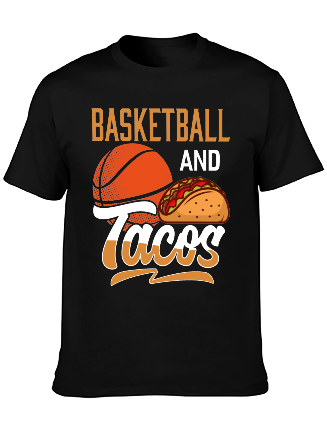 Camiseta Negra Basketball and Tacos para Hombre