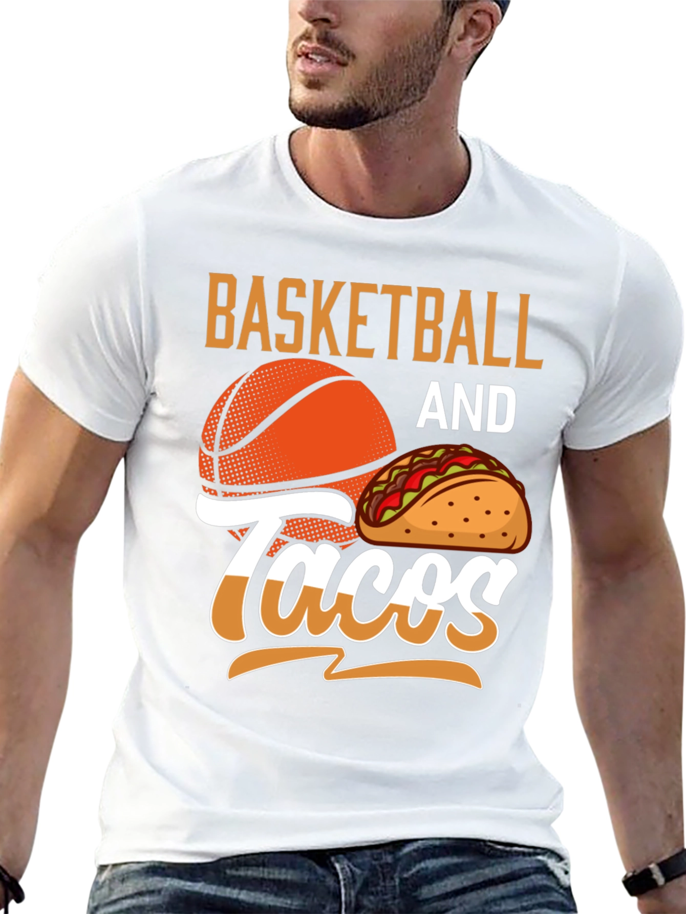 Camiseta Negra Basketball and Tacos para Hombre
