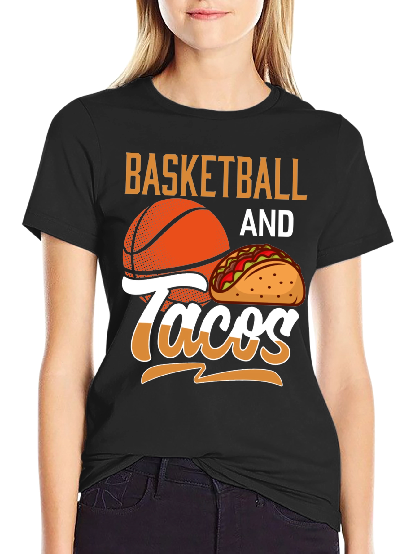 Camiseta Negra Basketball and Tacos para Hombre