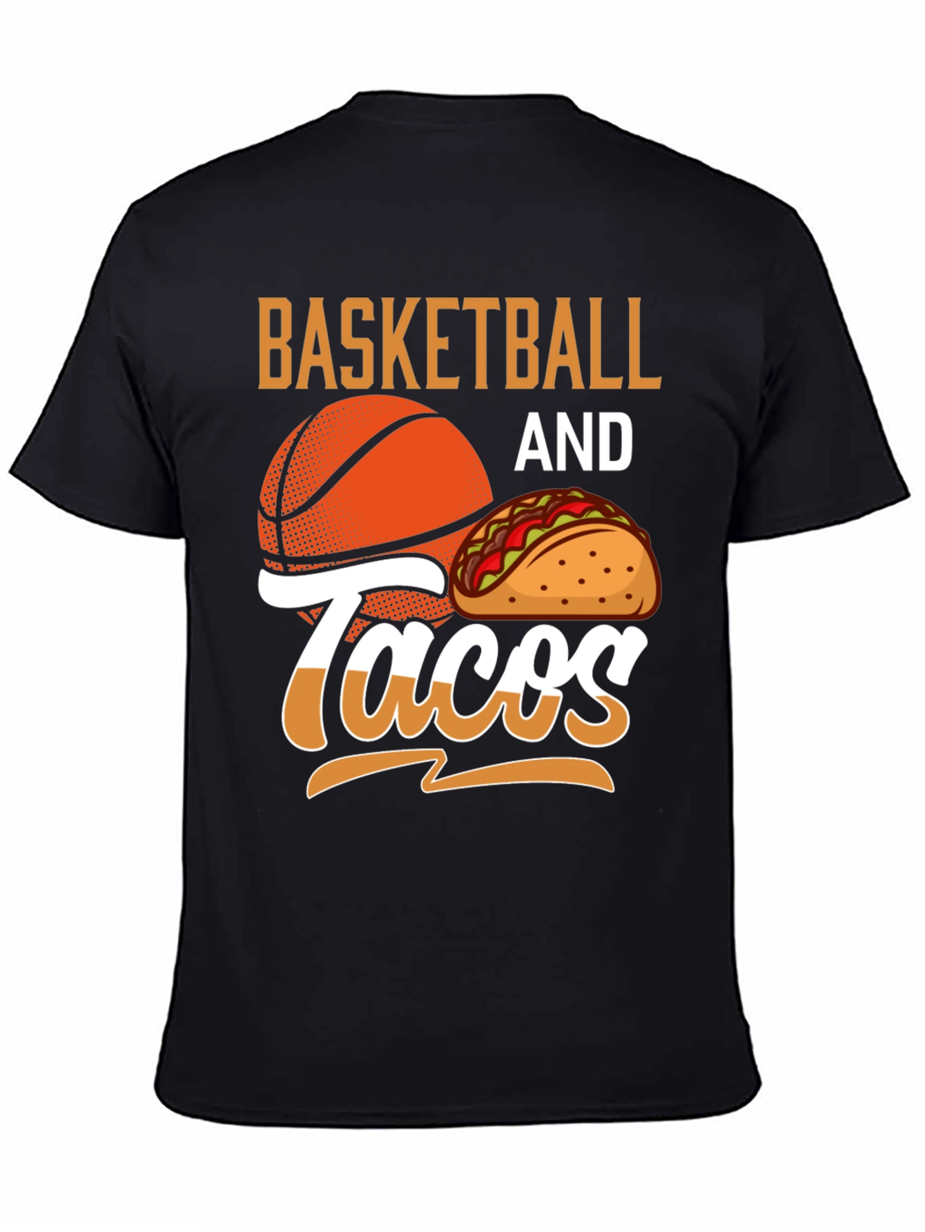 Camiseta Negra Basketball and Tacos para Hombre
