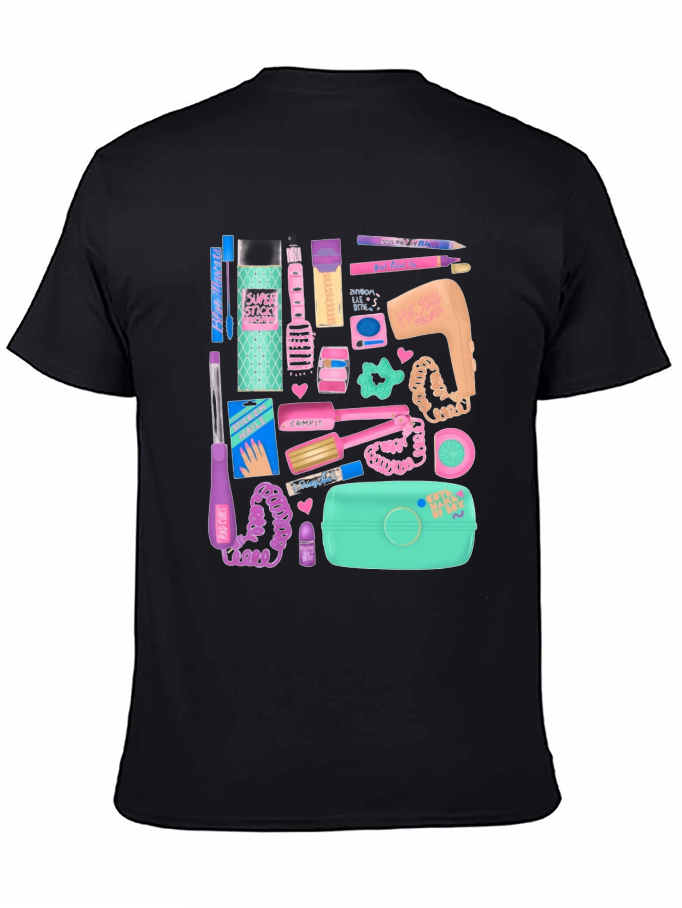 Camiseta Negra Estampado Nostalgia Años 90