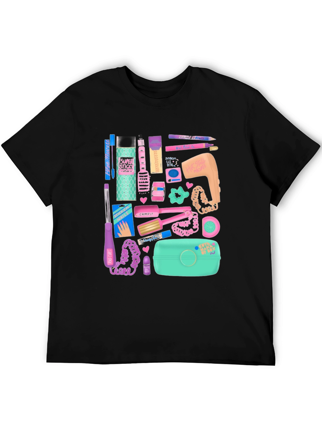 Camiseta Negra Estampado Nostalgia Años 90