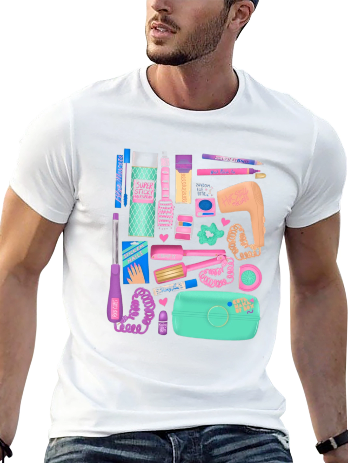 Camiseta Negra Estampado Nostalgia Años 90