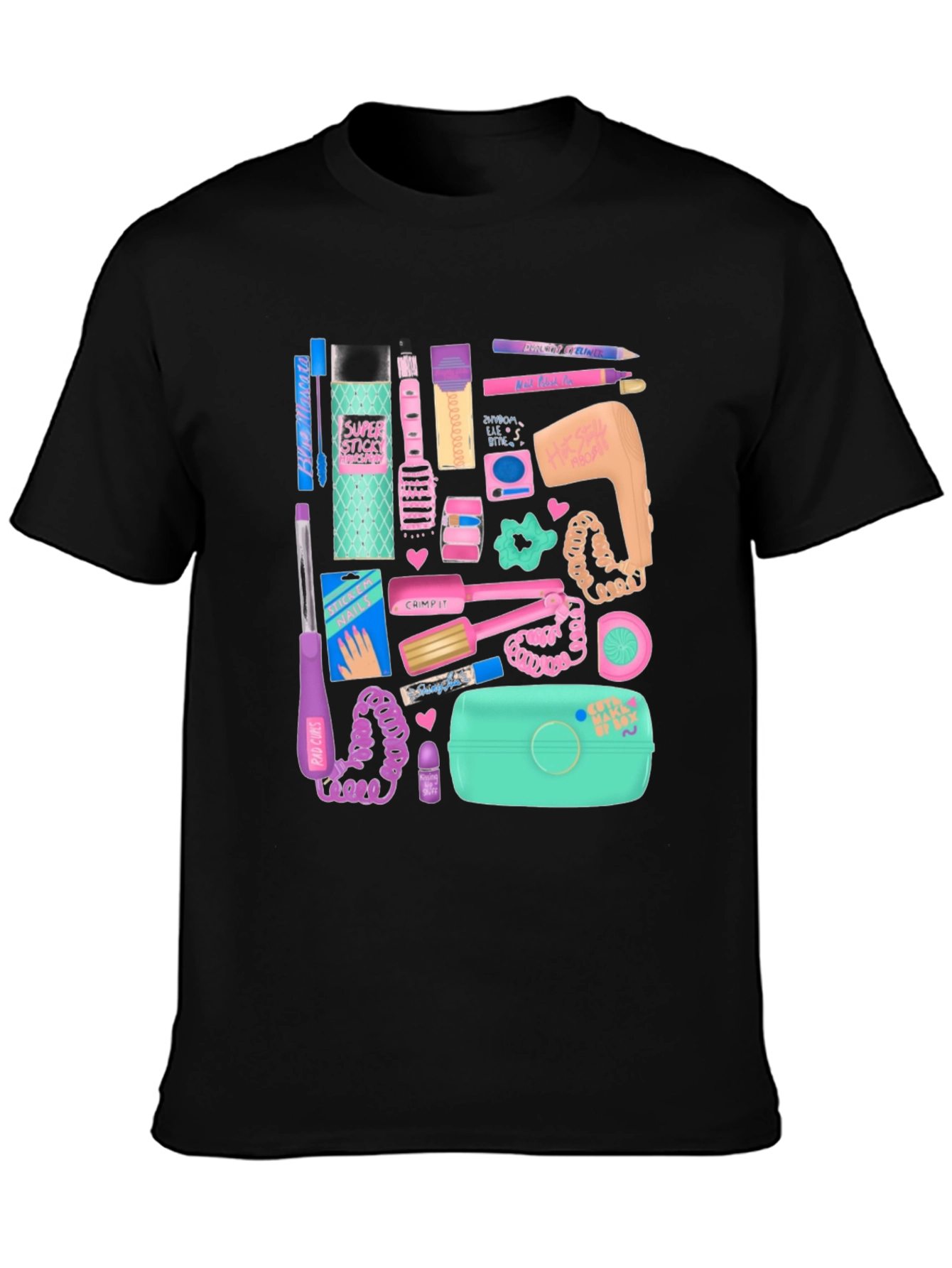Camiseta Negra Estampado Nostalgia Años 90