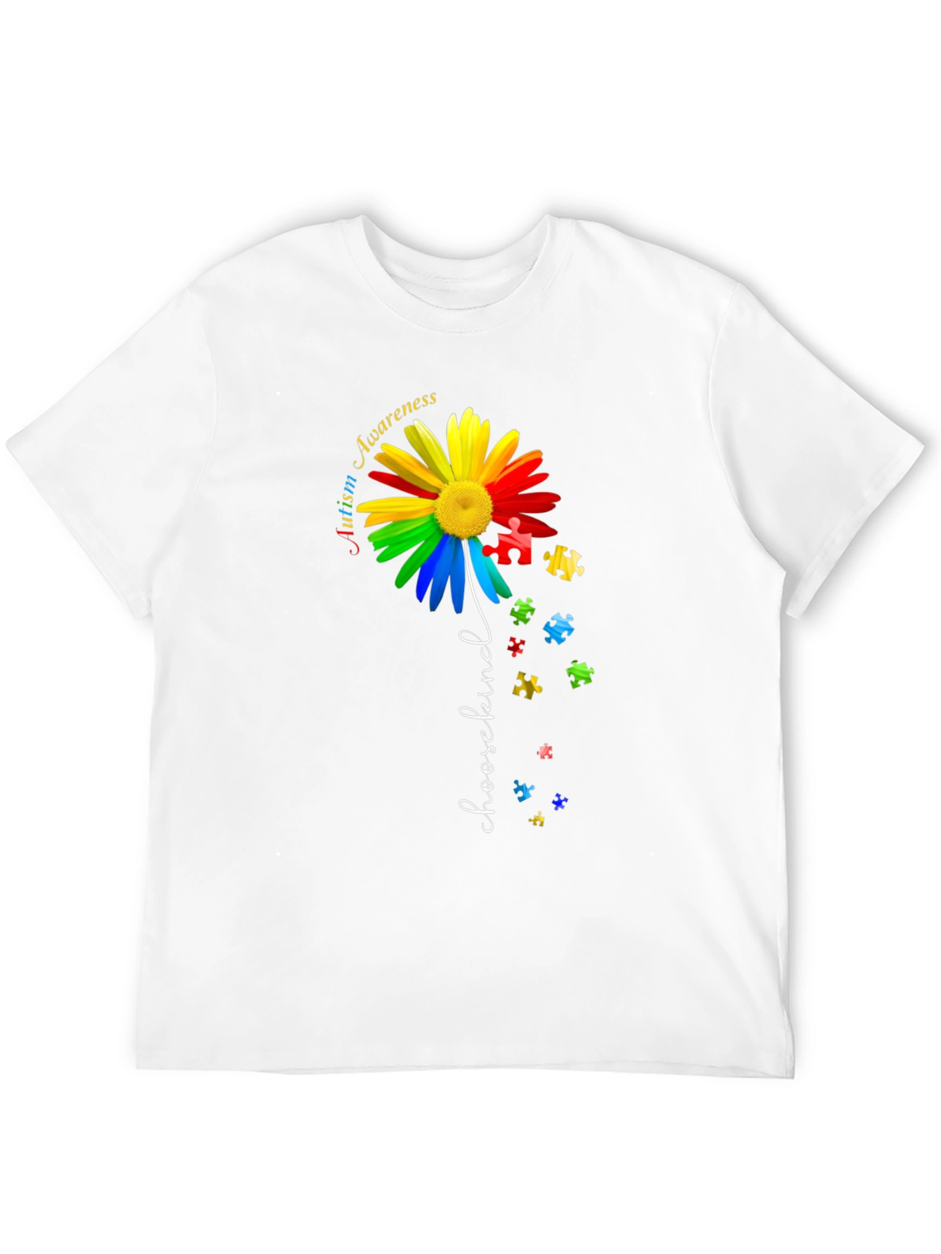 Camiseta Negra Con Diseño De Concienciación Sobre El Autismo