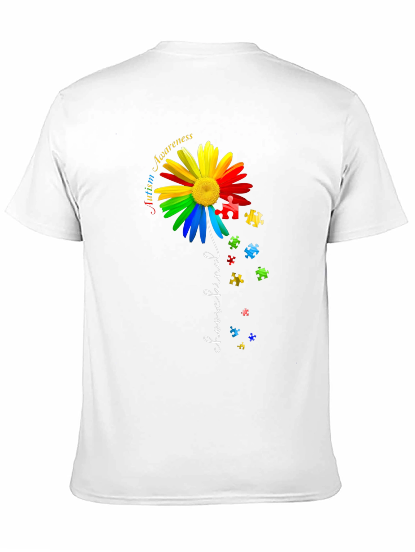 Camiseta Negra Con Diseño De Concienciación Sobre El Autismo