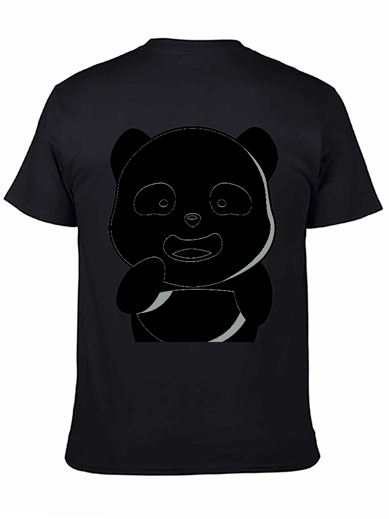 Camiseta Negra Panda Diseño Casual