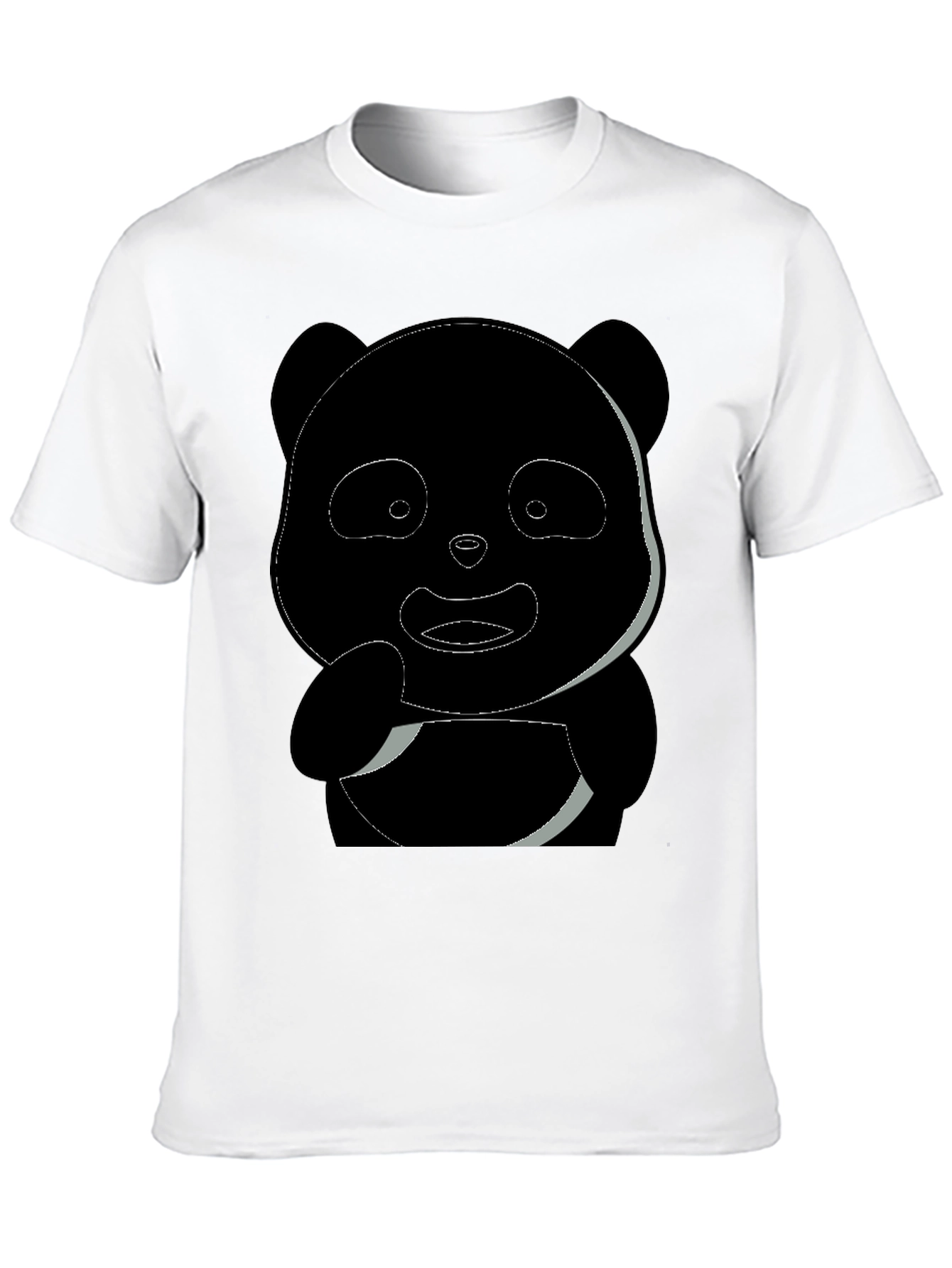 Camiseta Negra Panda Diseño Casual